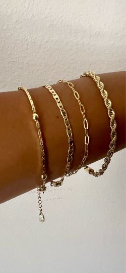 Set Stacked bracelets 14k laminated