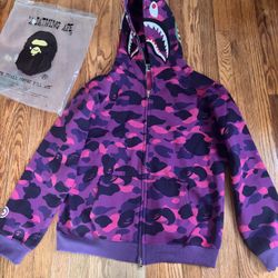 BAPE Color Camo Shark Full Zip Hoodie (Purple)