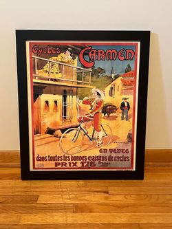 Cycle Wall Picture W/Wood Framing