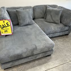 Sectional Sale! 🎉Dark Grey Corduroy 