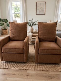 NEW Gelloan Upholstered Swivel Glider and Recliner Nursery Chair,Brown