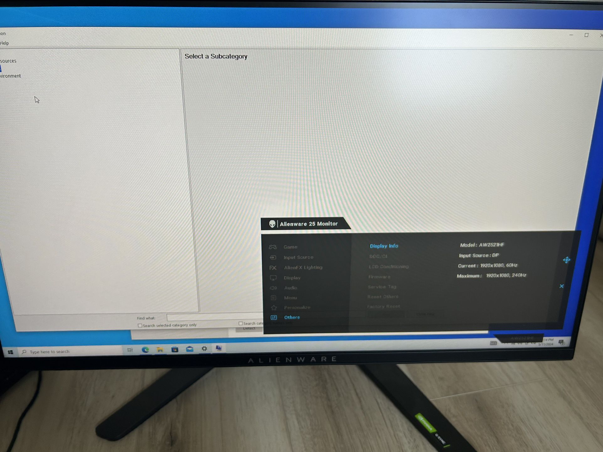 Alienware Monitor AW2521HF