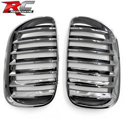 Fits 2004-2006 BMW E53 X5 Performance Front Bumper Upper Hood Mesh Grille Chrome ABS