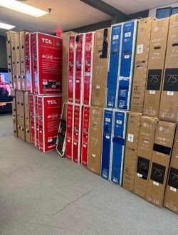 Tv 55”-85 from $219-1098 $55 on financing free delivery six month warranty