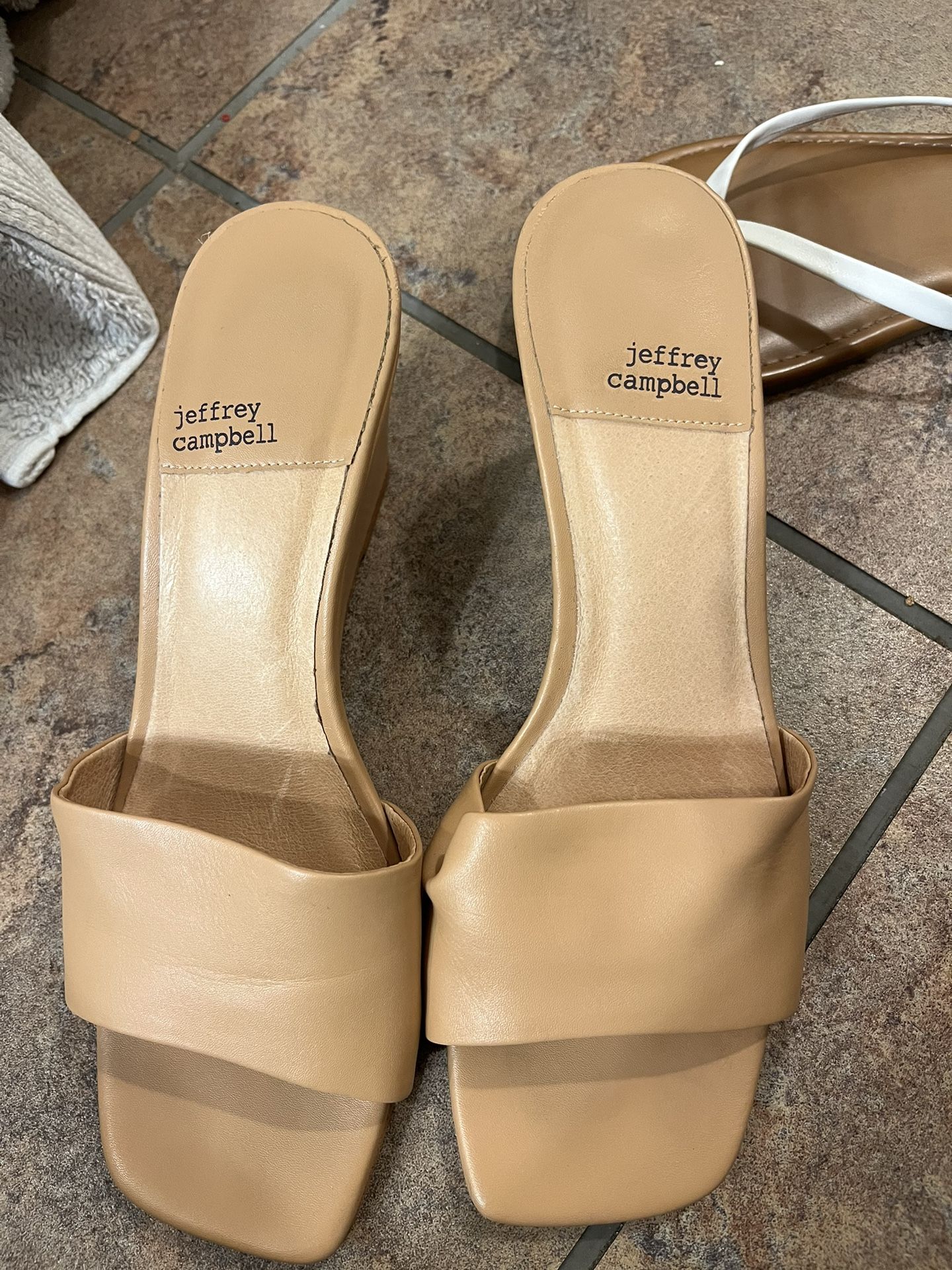 Jeffrey Campbell Beige Wedge Heels (size 7.5)