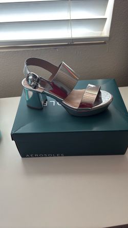 Aerosoles Silver Platform Sandals