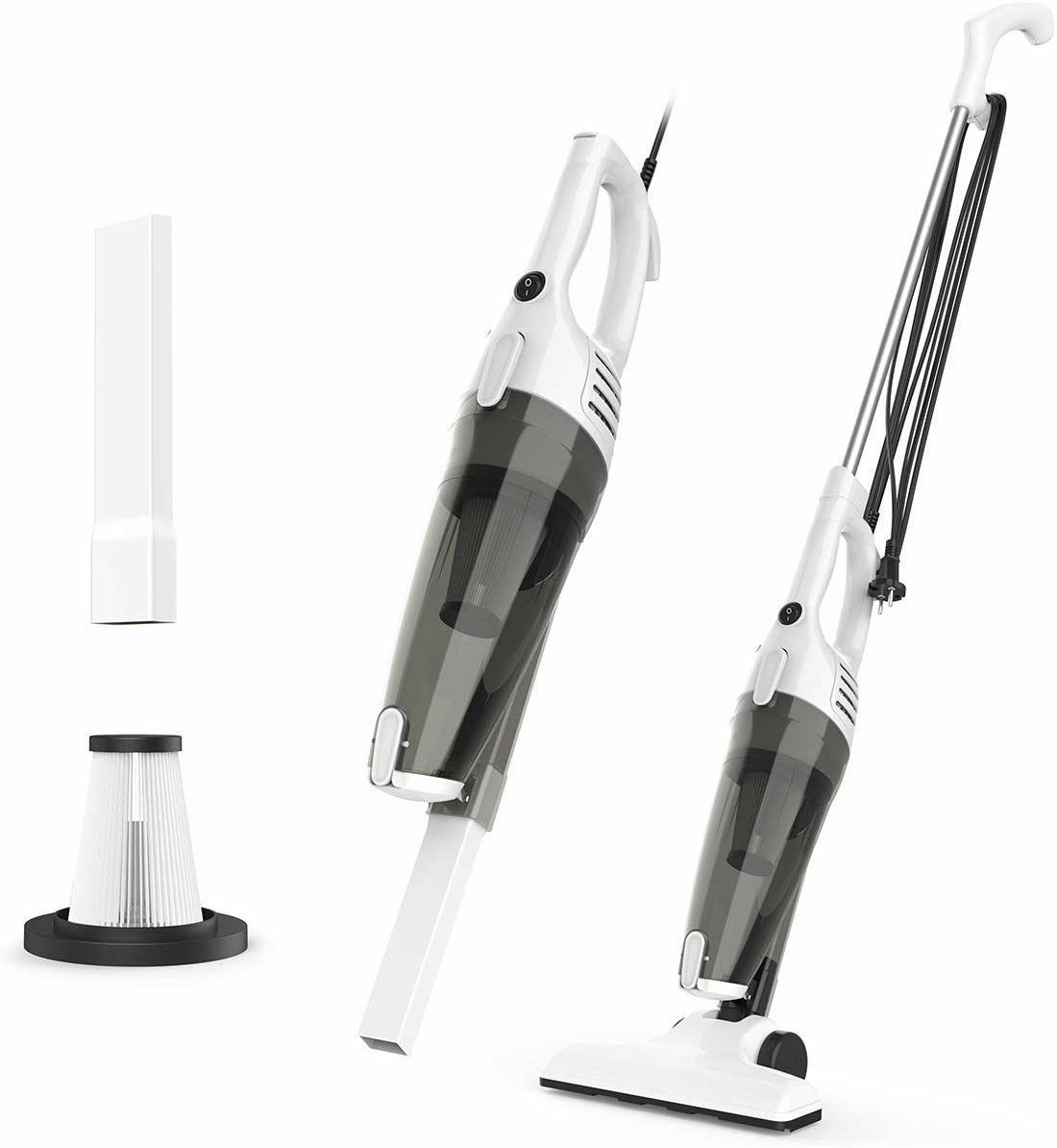 dodocool 2 in 1 Corded Vacuum Cleaner, Swivel Ultra Lightweight Stick Vacuum,15 KPa 800W Strong Suction Handheld Stick