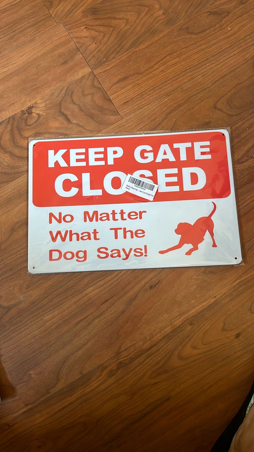 Yard Sign “Keep Gate Closed” Aluminum 12”x8”