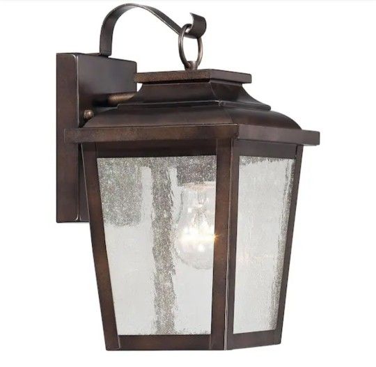 The Great Outdoor Irvington Manor 1-Light Chelsea Bronze Outdoor Wall Lantern Sconce 