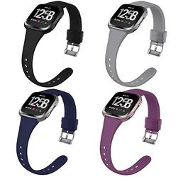 4 pack compatible bands for fitbit versa ,versa 2 and versa lite black ,purple, dark grey,blue
