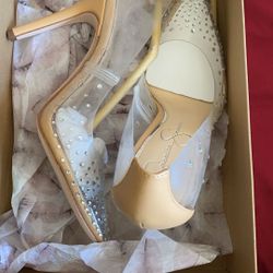 Jessica Simpson Clear Rhinestone Heels!