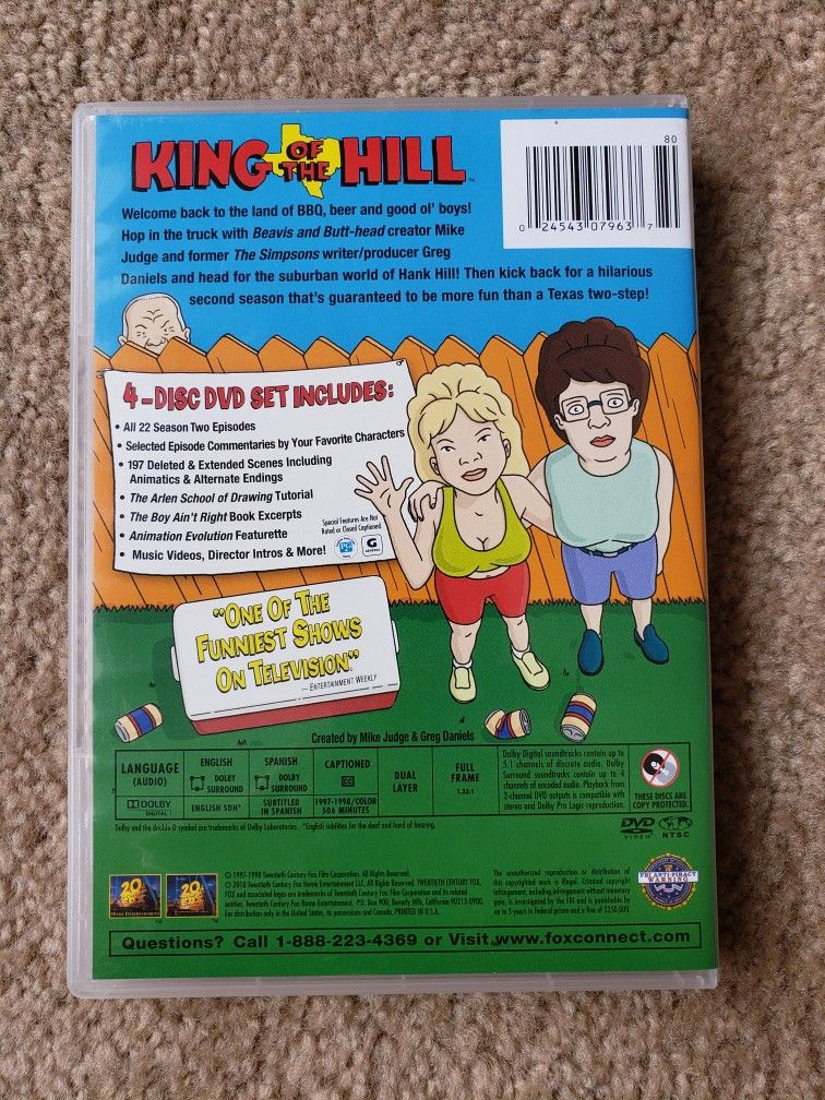 King of the Hill: The Complete 2nd Season (DVD, 1997) for sale online