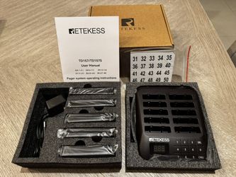 Retekess TD157 Vibrating Pager System, Buzzers for Restaurant, 984ft Long Range, Set with Vibration, Flashing and Buzzer, 10 Pagers and Beepers for Fo