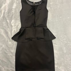 Guess Black Sleeveless Peplum Mini Dress