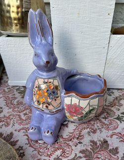 Bunny garden plant or candle holder