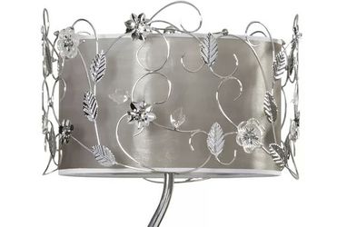 Silver & Crystal Lamp Sheer Drum Shade