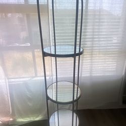 Brass Coated 3-Tier Mirrored Shelf 