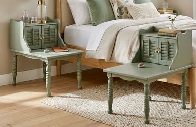 Vintage solid wood refinished nightstands