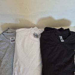 PRO CLUB WHITE 6 BLACK 6 GARY 6 TOTAL 18 PC MAN'S HEAVYWEIGHT COTTON SHORT SLEEVE T SHIRT SIZE L TALL