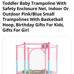 60 Inch Trampoline With Basketball Hoop For Kids