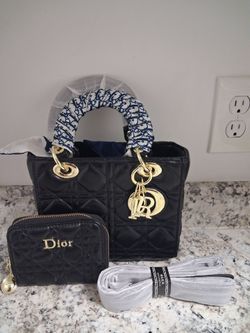 Dior Lady Dior Black Quilted Handbag Set