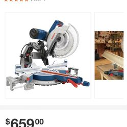 Bosch 15 Amp 12 in. Corded Dual-Bevel Sliding Glide Miter Saw with 60 Tooth Saw Blade