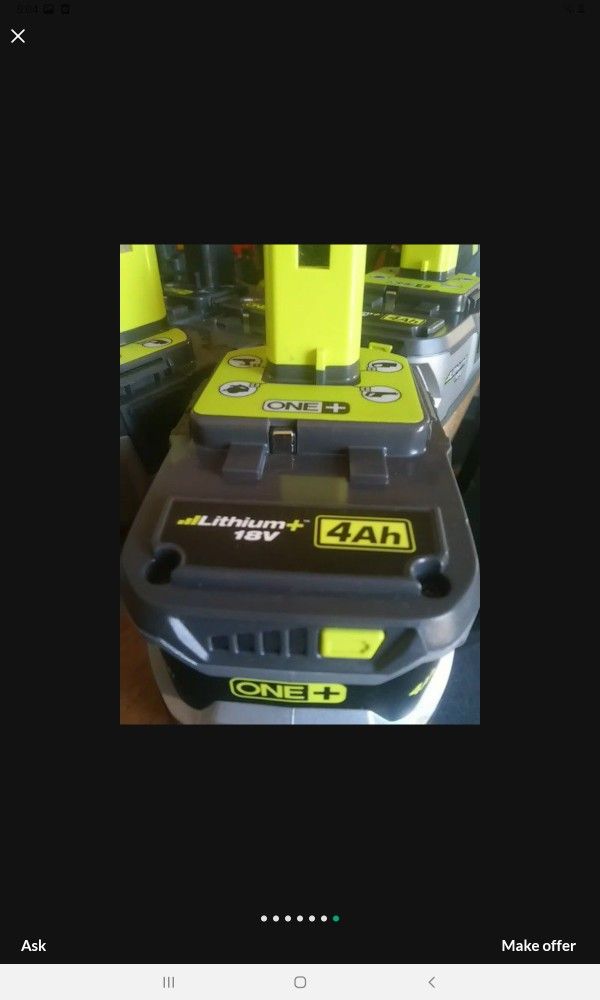 RYOBI 18V LITHLUM 4.0AH BATTERIES BRAND NEW EACH POR UNA