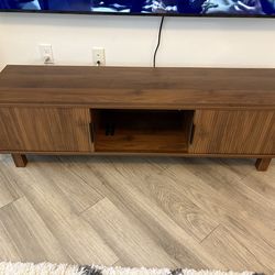 Walnut TV stand, 59” wide