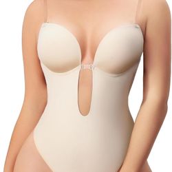 Women Shapewear Backless Body Bra Shaper Womens Plus Size Plunge Invishaper Low Back Thong Bodysuits Open Crotch Daily Use