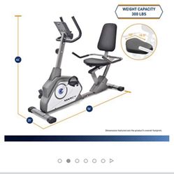 New, Marcy Magnetic Recumbent Exercise Bike with 8 Resistance Levels