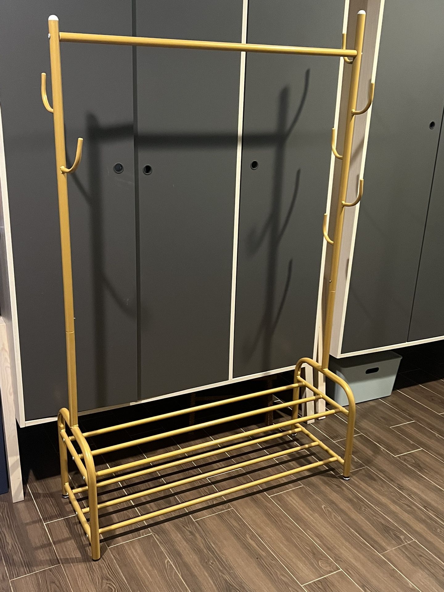 Clothes Rack With Hooks And Shoe Rack