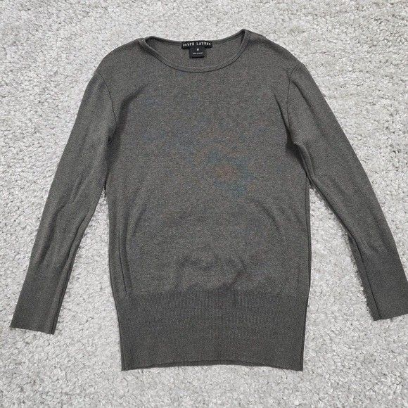 Ralph Lauren Black Label Shirt Womens Medium Pullover 3/4 Sleeve Stretch Minimal