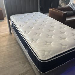 Twin mattress +upholstered Bed Frame & More!