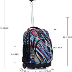 Rolling Backpack 19 inch Wheeled LAPTOP Boys Girls Travel School Student Trip…