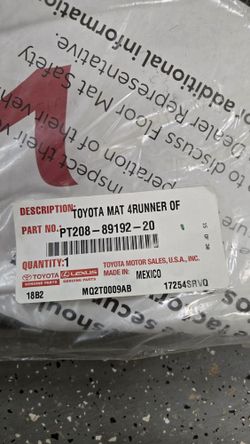 2022 4 Runner TRD Off Road floor mat