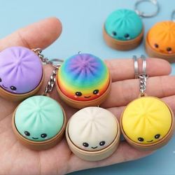 3D Printed Dumpling Clicker Keychains – Fidget Toy, Rare Rainbow