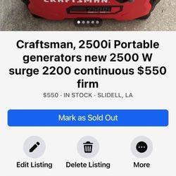 Craftman Air Compressor 550.00