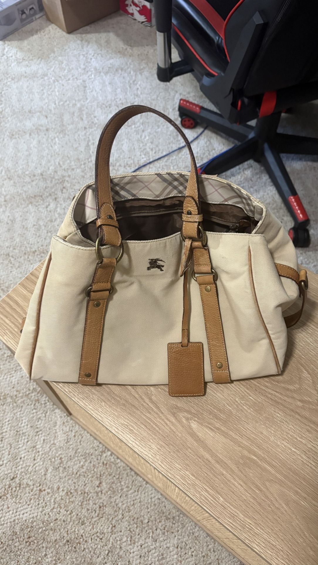 Y2K Style Canvas Leather Tote Shoulder Bag