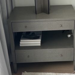 Conrad Double Nightstand Seal Faux Raffia (2)