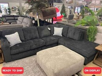 Ashley Brand Sectional Sofa Couch Dark Blue Or Silver Gray