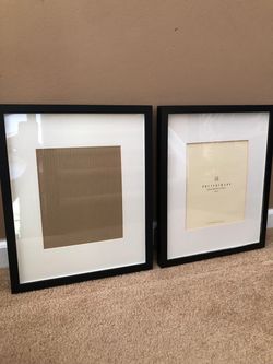 Pottery Barn Black Wood Gallery Frames – Set of 2 (Matted for 8x10 Photos)