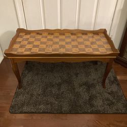 Beautiful parquetry top wooden carved coffee table