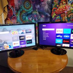 Asus Computer Monitor (x2) With Dual Stand