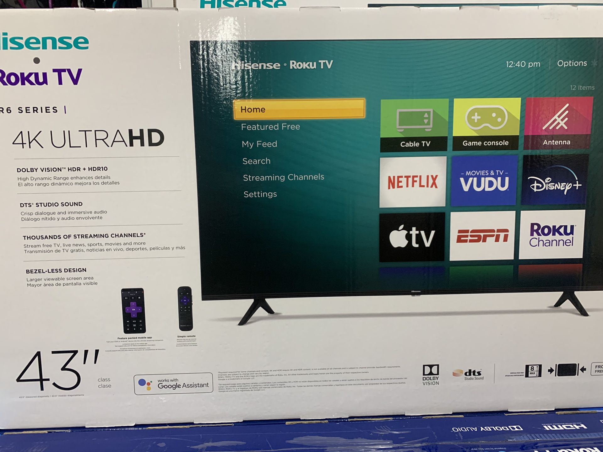 BRAND NEW 43” HISENSE ROKU 4K SMART TV