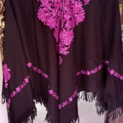 Embroidered  Poncho For Girls Size 12-14 