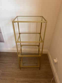 Gold Glass 4-Tier Display Shelf