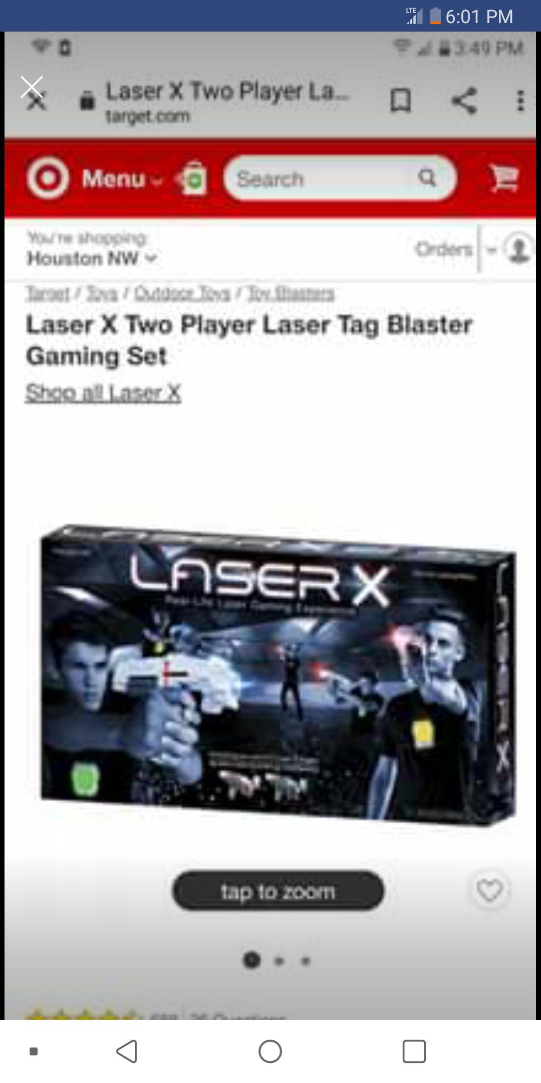 Laser X Tag Game for Two