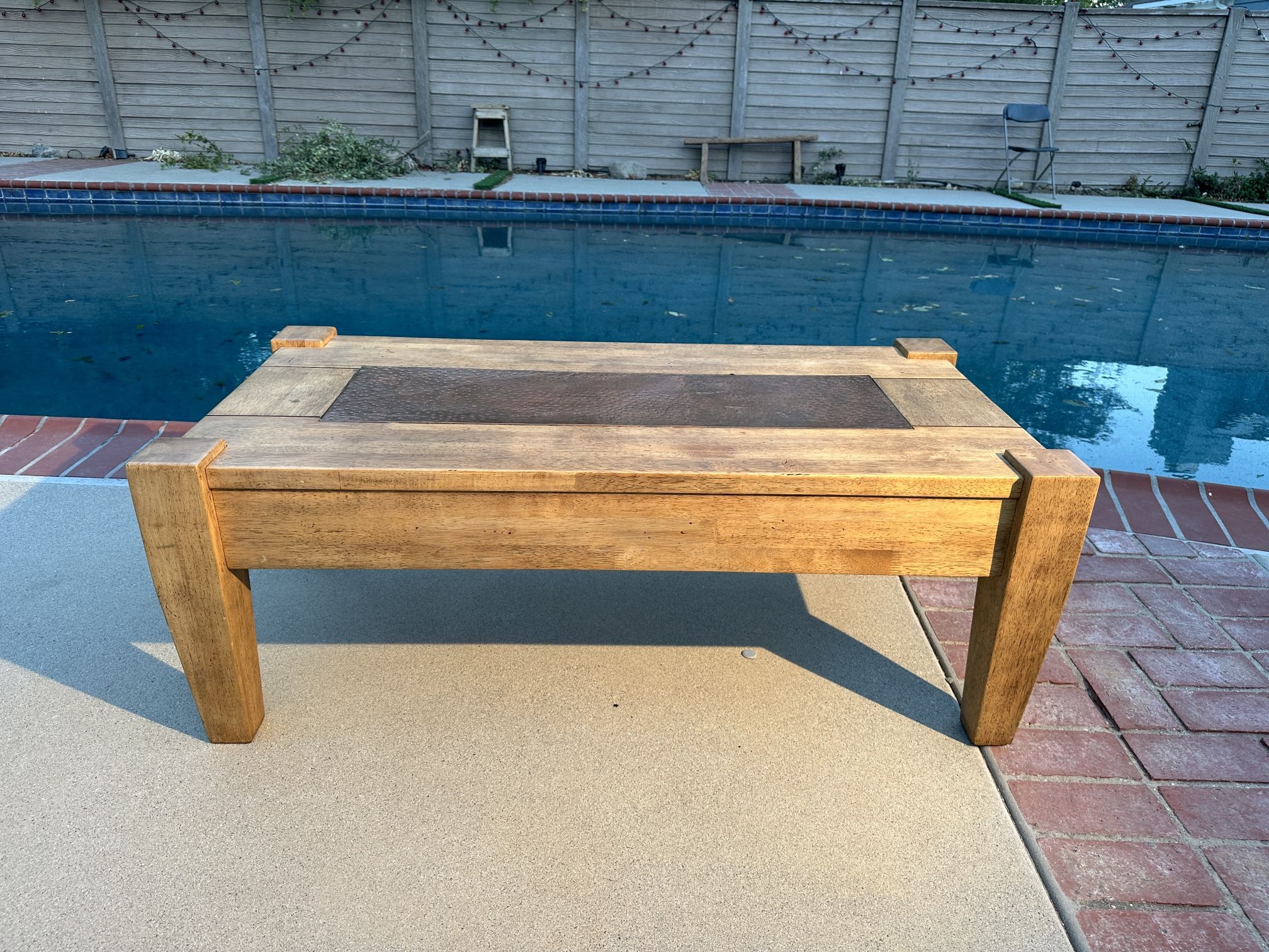 Coffee Table - Wood & Copper