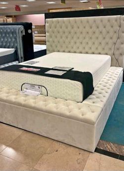 Queen Size Bed Frame + Storage + Bluetooth + USB + Speaker. SPECIAL OFFER.