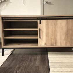 Wooden And Metal TV Stand/ Cabinet Stand Modern Barn Style